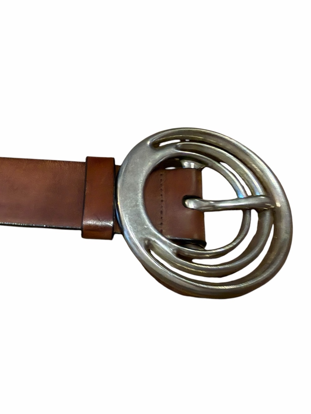 Silpada Designs Brown Genuine Leather Belt Silver Buckle Size XL Women’s - Picture 2 of 8